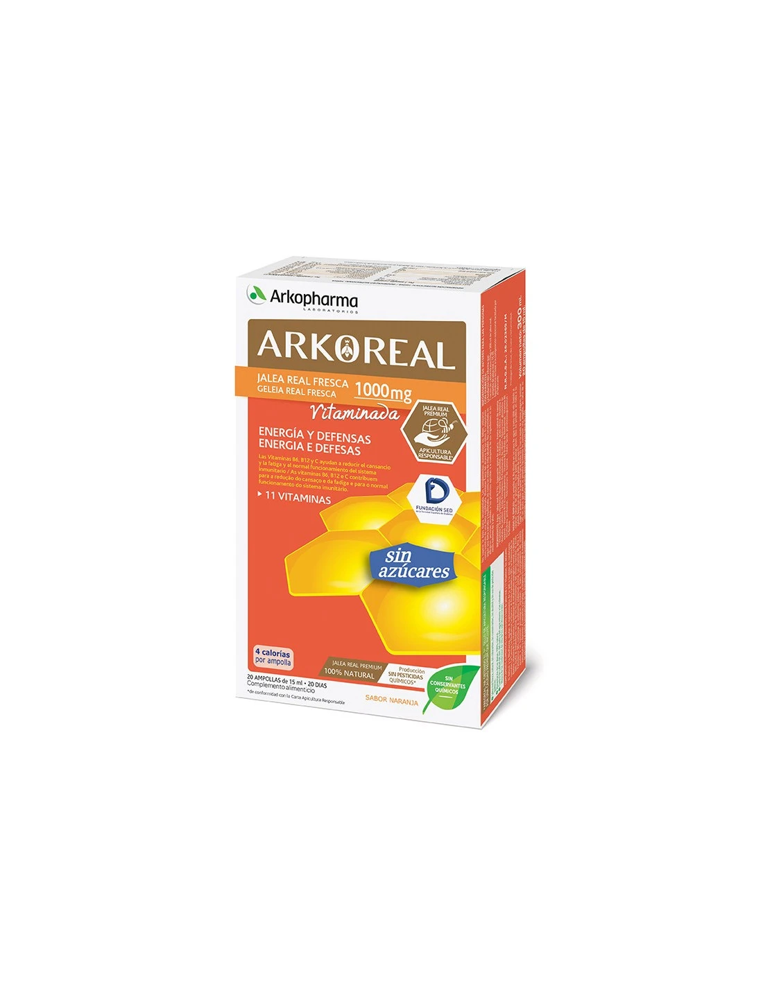 ARKOREAL JALEA REAL VITAMINADA SIN AZUCAR 15 ML 1 ARKOREAL JALEA REAL VITAMINADA SIN AZUCAR 15 ML