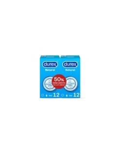 DUREX PRESERVATIVOS NATURAL PLUS DUPLO 2 X 12 UNIDADES