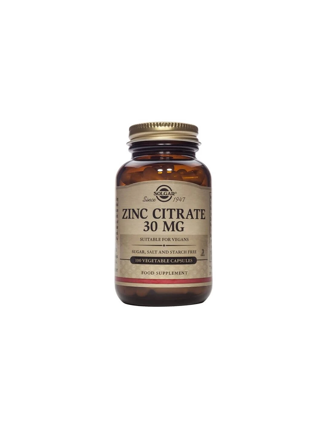 SOLGAR CITRATO DE ZINC 30 MG 100 CAPSULAS VEGETALES 1 SOLGAR CITRATO DE ZINC 30 MG 100 CAPSULAS VEGETALES